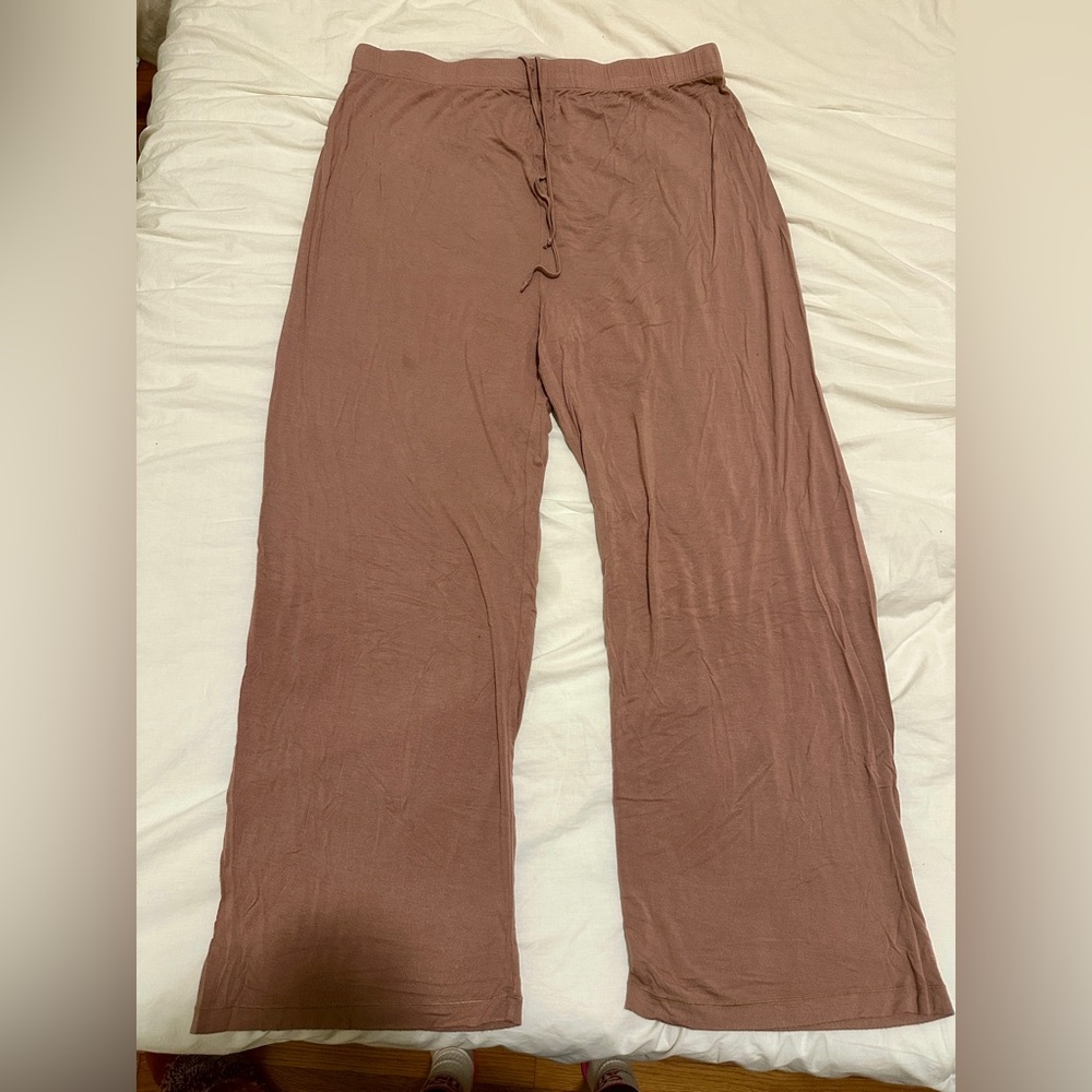 SKIMS Cotton Jersey Wide Leg Pant Camel Color Size 2XL